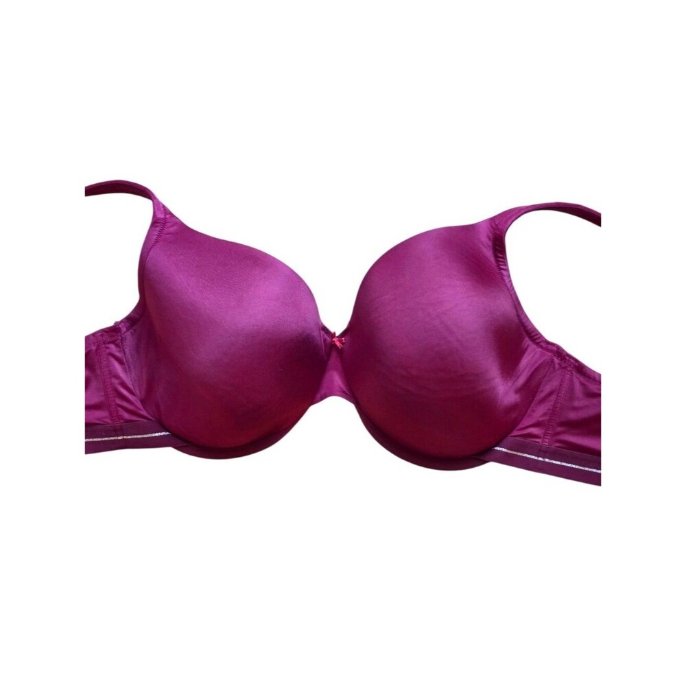 Cacique Lightly Lined Full Coverage Bra 46DD Burgundy T-Shirt Smooth